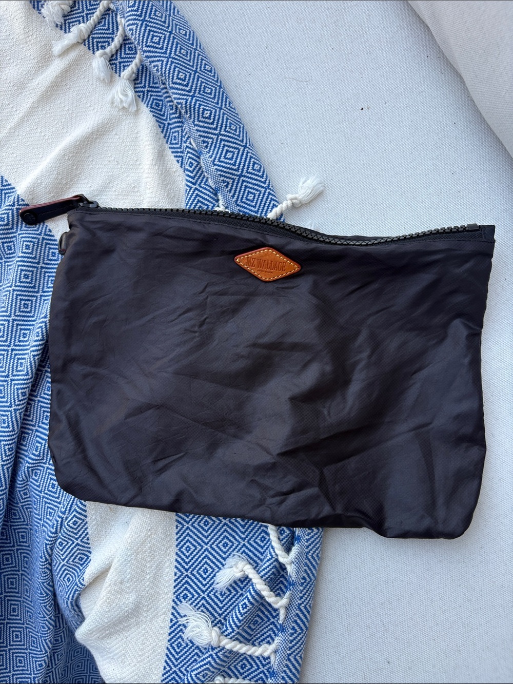 MZ WALLACE Black Travel Wash Pouch - Nylon Zip Toiletry Bag